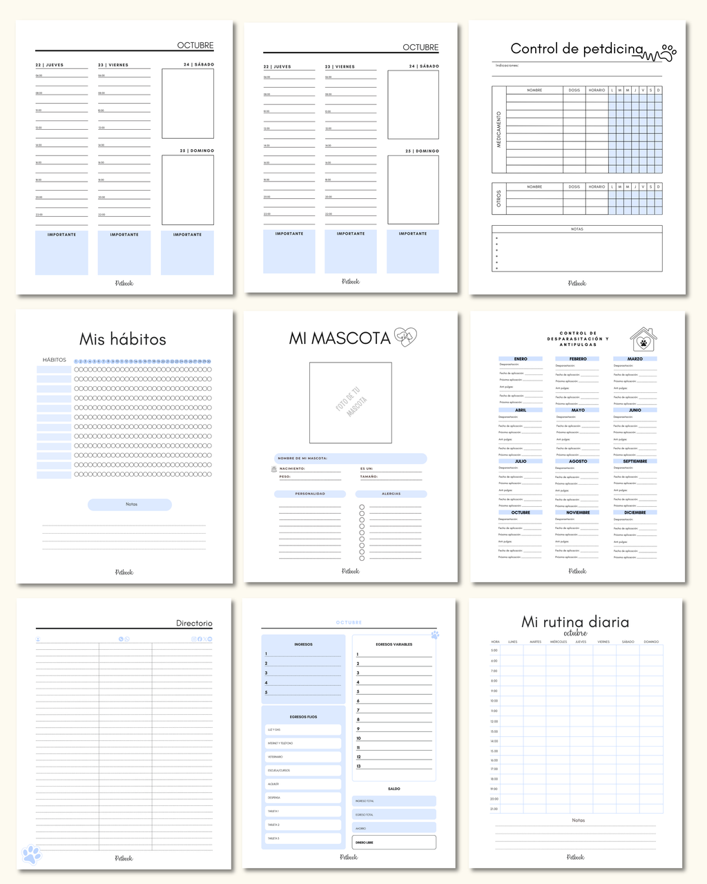 Agenda 1 mascota
