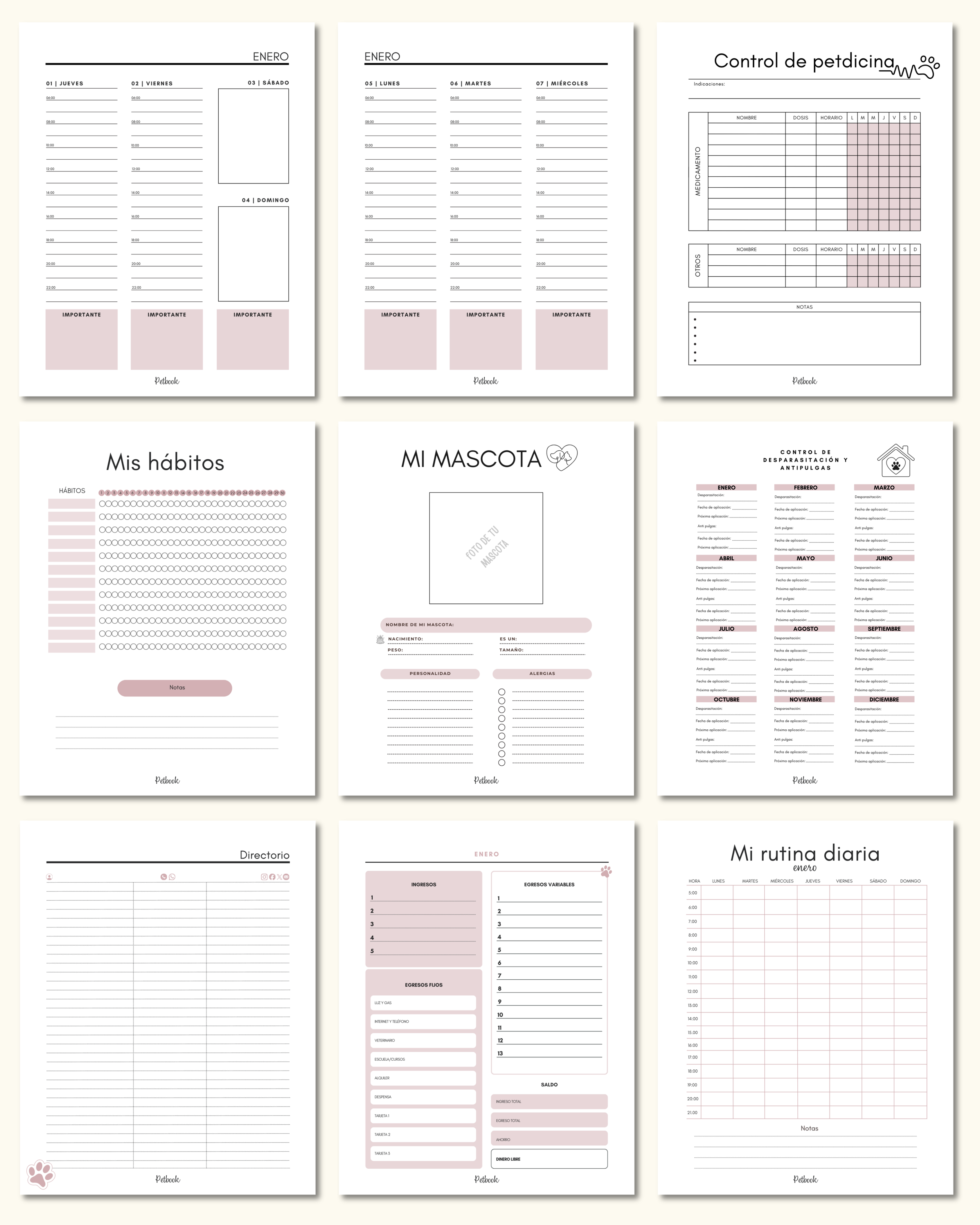 Agenda 3 mascotas