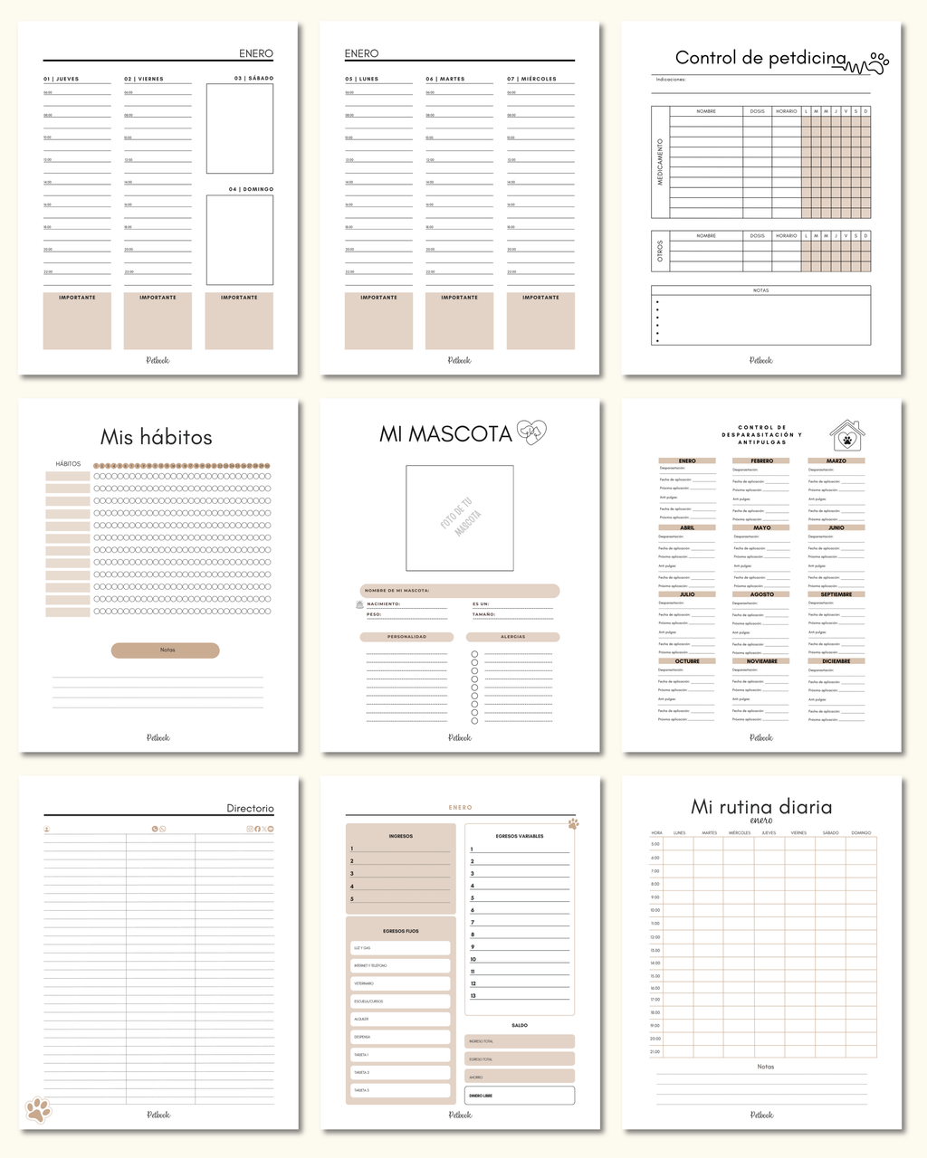 Agenda 3 mascotas