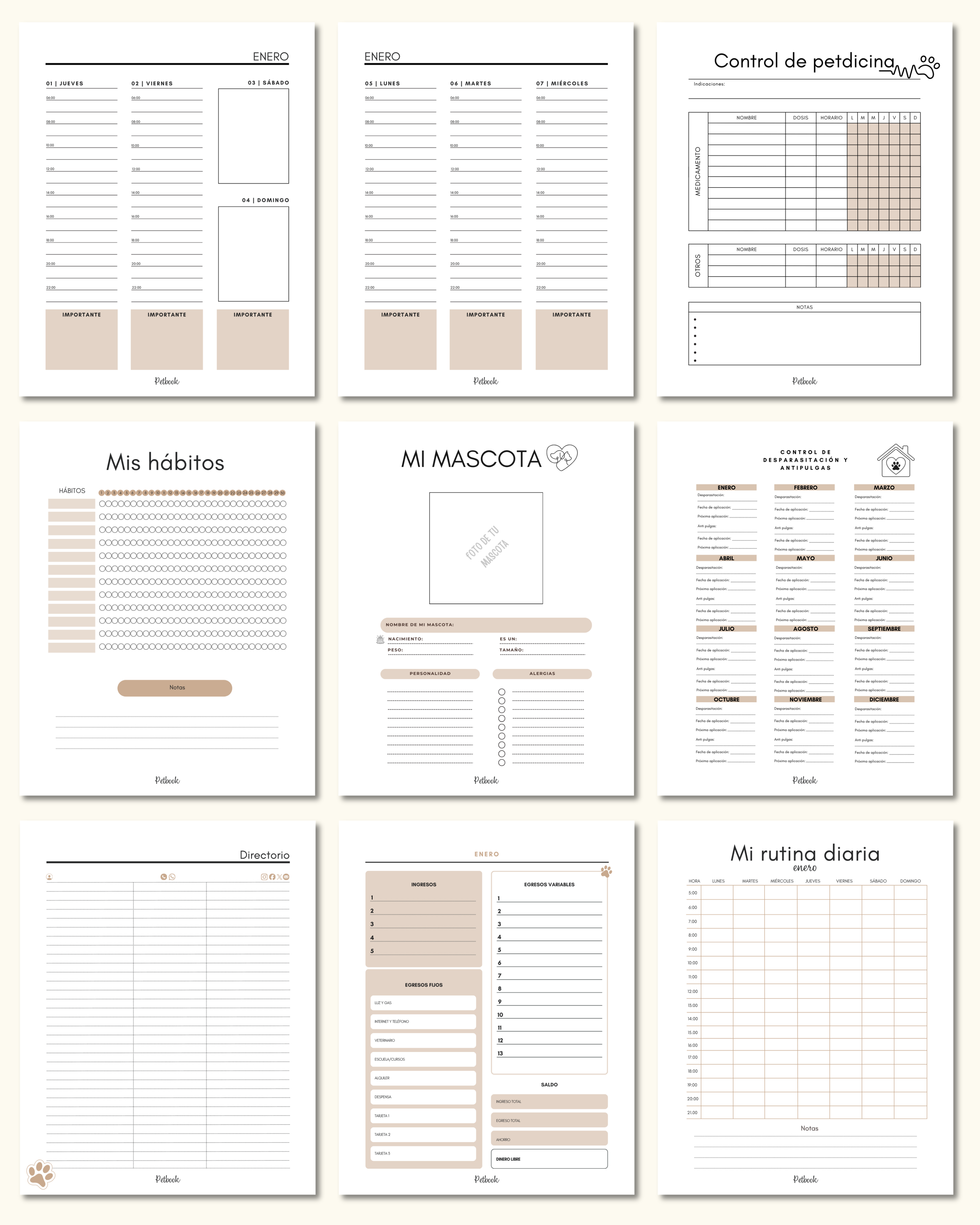 Agenda 3 mascotas