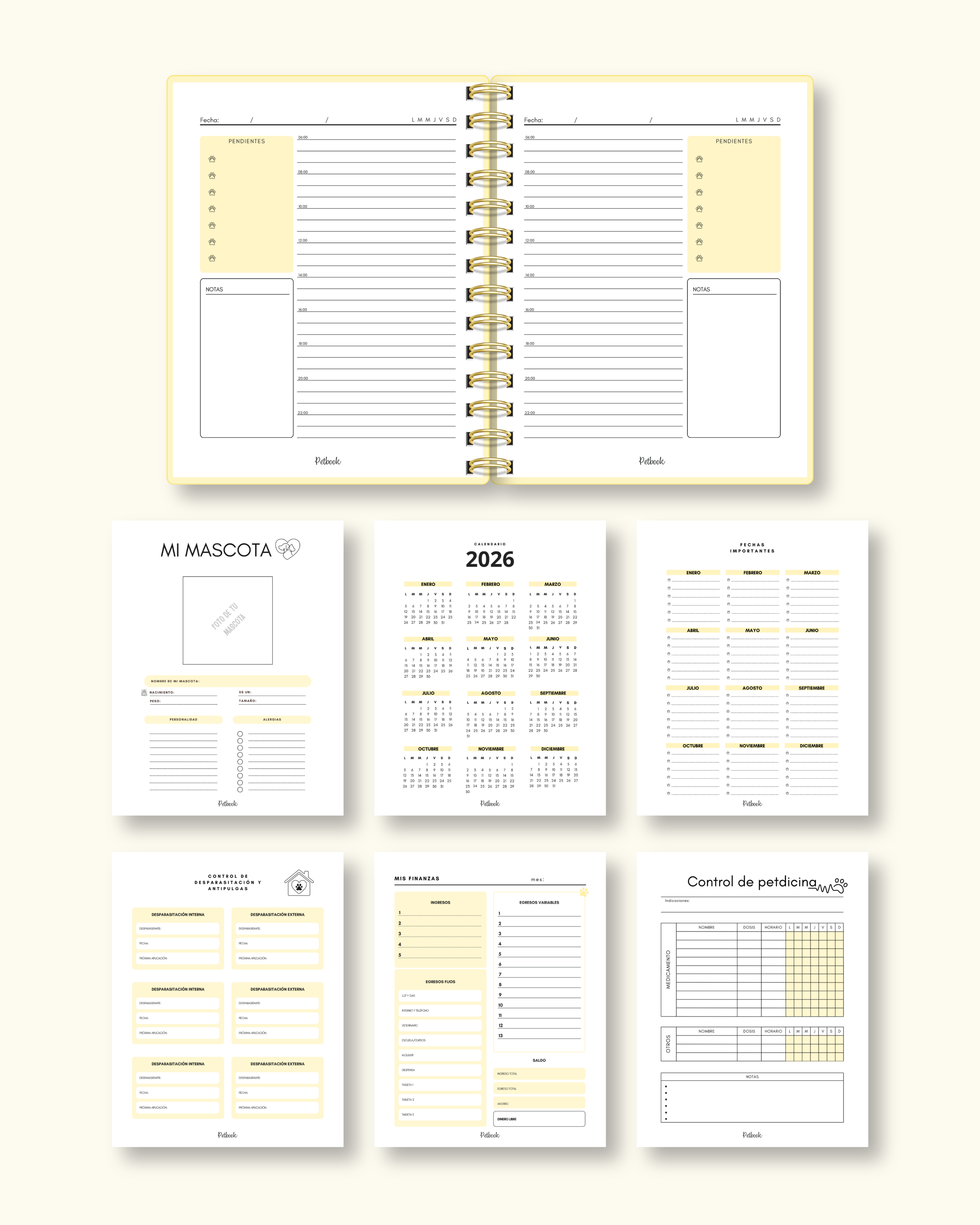 Agenda Infinita Diaria 2 mascotas